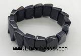 CGB3471 7.5 inches 12*17mm trapezoid blue goldstone bracelets