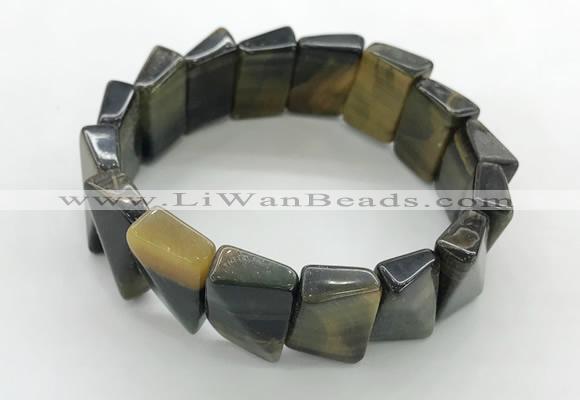 CGB3473 7.5 inches 12*17mm trapezoid blue tiger eye bracelets