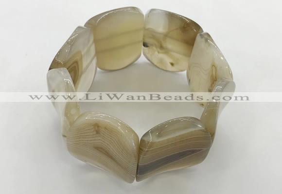 CGB3500 7.5 inches 30*40mm oval agate bracelets wholesale