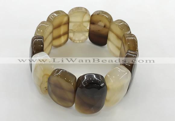 CGB3511 7.5 inches 18*30mm faceted oval agate bracelets