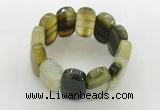 CGB3512 7.5 inches 18*30mm faceted oval agate bracelets