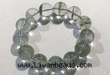 CGB4049 7.5 inches 17mm round green phantom quartz beaded bracelets