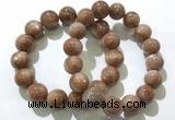 CGB4069 7.5 inches 14mm round sunstone beaded bracelets