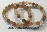 CGB4071 7.5 inches 8mm round mixed rutilated quartz beaded bracelets