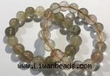 CGB4081 7.5 inches 12mm round golden rutilated quartz beaded bracelets