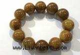 CGB4091 7.5 inches 18mm round golden rutilated quartz beaded bracelets