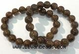 CGB4096 7.5 inches 11mm round rutilated quartz beaded bracelets