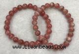 CGB4118 7.5 inches 7.5mm - 8mm round rhodochrosite beaded bracelets