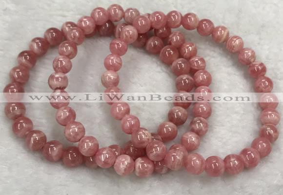 CGB4128 7.5 inches 7mm round rhodochrosite beaded bracelets