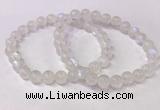 CGB4505 7.5 inches 7mm - 8mm round white moonstone beaded bracelets