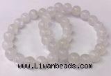 CGB4507 7.5 inches 10mm - 11mm round white moonstone beaded bracelets