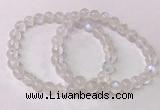 CGB4509 7.5 inches 7mm round white moonstone beaded bracelets