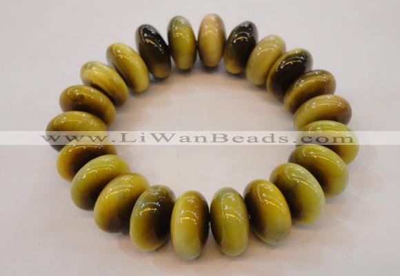 CGB451 8.5 inches 10*19mm rondelle yellow tiger eye gemstone bracelet wholesale