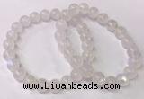 CGB4510 7.5 inches 8mm - 9mm round white moonstone beaded bracelets