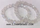 CGB4512 7.5 inches 8mm round white moonstone beaded bracelets