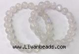 CGB4513 7.5 inches 10mm round white moonstone beaded bracelets