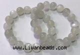 CGB4518 7.5 inches 12mm round white moonstone beaded bracelets