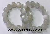 CGB4519 7.5 inches 14mm round white moonstone beaded bracelets