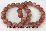 CGB4536 7.5 inches 14mm round golden sunstone beaded bracelets