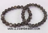 CGB4573 7.5 inches 8mm - 9mm round black sunstone beaded bracelets