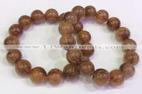 CGB4623 13mm - 14mm round golden rutilated quartz beaded bracelets