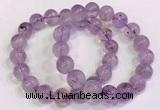 CGB4658 11mm - 12mm round purple phantom quartz beaded bracelets