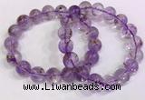 CGB4663 12mm - 13mm round purple phantom quartz beaded bracelets