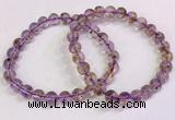 CGB4666 7mm round purple phantom quartz beaded bracelets