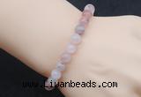 CGB5001 6mm, 8mm round pink quartz beads stretchy bracelets