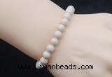 CGB5037 6mm, 8mm round white fossil jasper beads stretchy bracelets