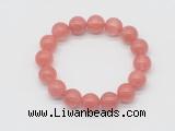 CGB5302 10mm, 12mm round cherry quartz beads stretchy bracelets