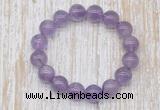 CGB5309 10mm, 12mm round light amethyst beads stretchy bracelets