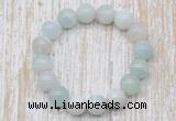 CGB5333 10mm, 12mm round sea blue banded agate beads stretchy bracelets