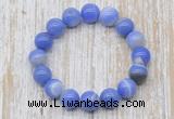 CGB5337 10mm, 12mm round blue banded agate beads stretchy bracelets