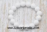 CGB5358 10mm, 12mm round white candy jade beads stretchy bracelets