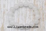 CGB5359 10mm, 12mm round white candy jade beads stretchy bracelets