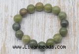 CGB5362 10mm, 12mm round Canadian jade beads stretchy bracelets