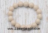 CGB5370 10mm, 12mm round white fossil jasper beads stretchy bracelets