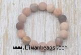 CGB5506 10mm, 12mm round matte sunstone beads stretchy bracelets