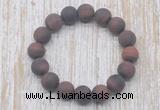 CGB5509 10mm, 12mm round matte red tiger eye beads stretchy bracelets