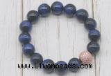 CGB5676 10mm, 12mm blue tiger eye beads with zircon ball charm bracelets