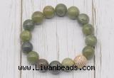 CGB5687 10mm, 12mm Canadian jade beads with zircon ball charm bracelets