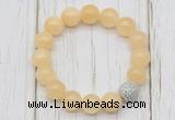 CGB5688 10mm, 12mm honey jade beads with zircon ball charm bracelets