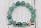 CGB5708 10mm, 12mm green banded agate beads with zircon ball charm bracelets