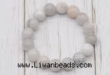 CGB5712 10mm, 12mm white crazy lace agate beads with zircon ball charm bracelets