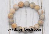 CGB5804 10mm, 12mm matte yellow crazy lace agate beads with zircon ball charm bracelets