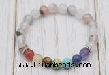 CGB6201 8mm montana agate 7 chakra beaded mala stretchy bracelets