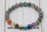 CGB6211 8mm Indian agate 7 chakra beaded mala stretchy bracelets