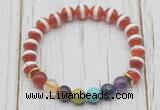 CGB6222 8mm Tibetan agate 7 chakra beaded mala stretchy bracelets