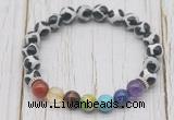 CGB6223 8mm Tibetan agate 7 chakra beaded mala stretchy bracelets